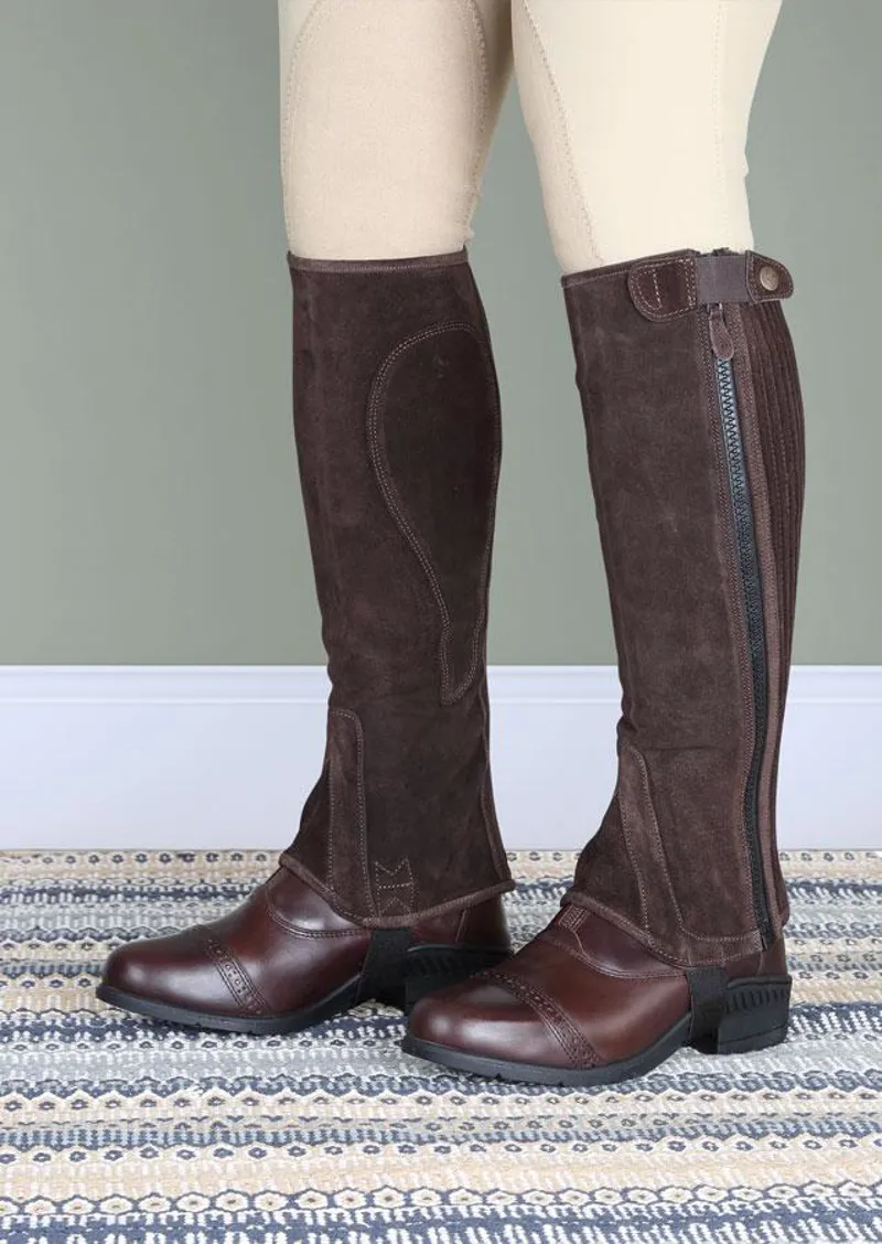Shires Moretta Suede Half Chaps Brown