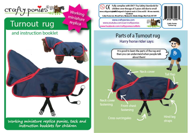 Crafty Ponies Turnout Rug Blue/Red-2