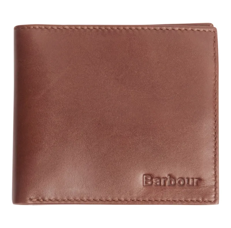Barbour Colwell Leather Billfold Standard Size Wallet Brown
