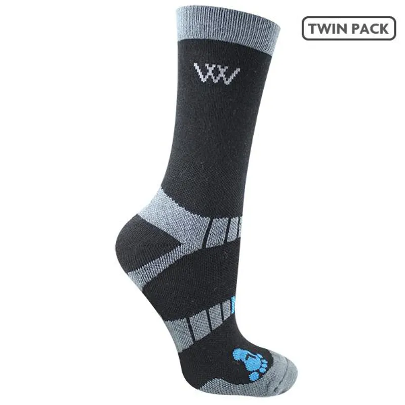 Woof Wear Bamboo Short Riding Socks 2 Pack Black