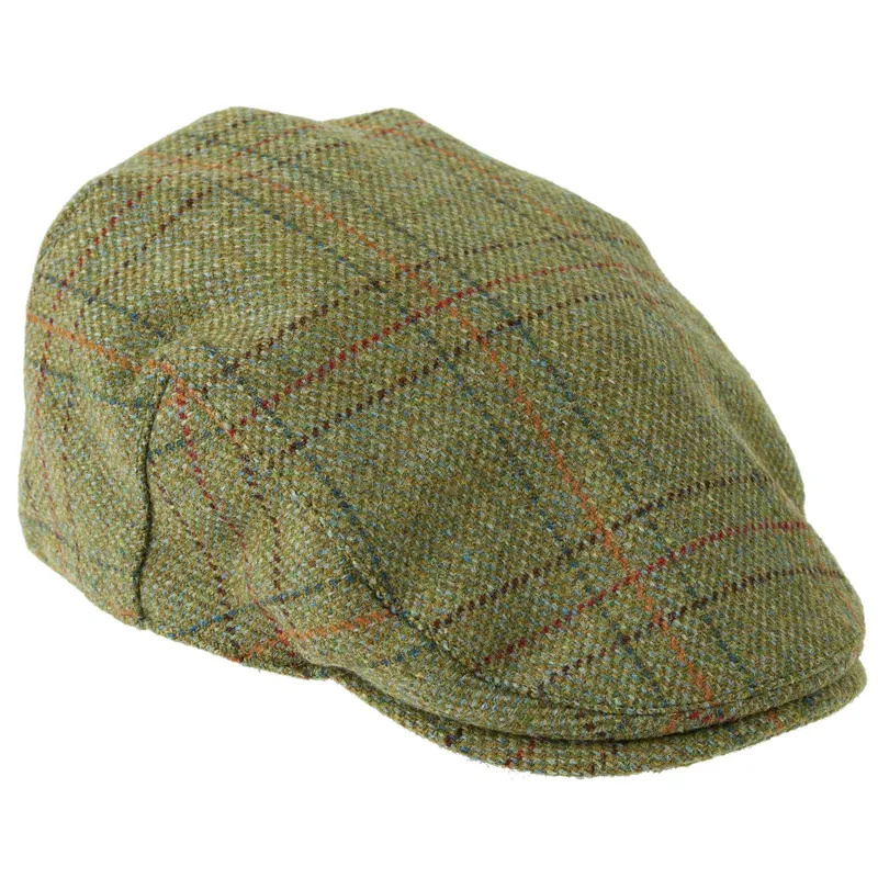 Heather Hats Kinloch Tweed Cap Light Olive Check