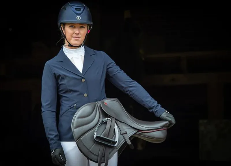 Kent And Masters Competition Series Dual Flap Jump Saddle Brown-3