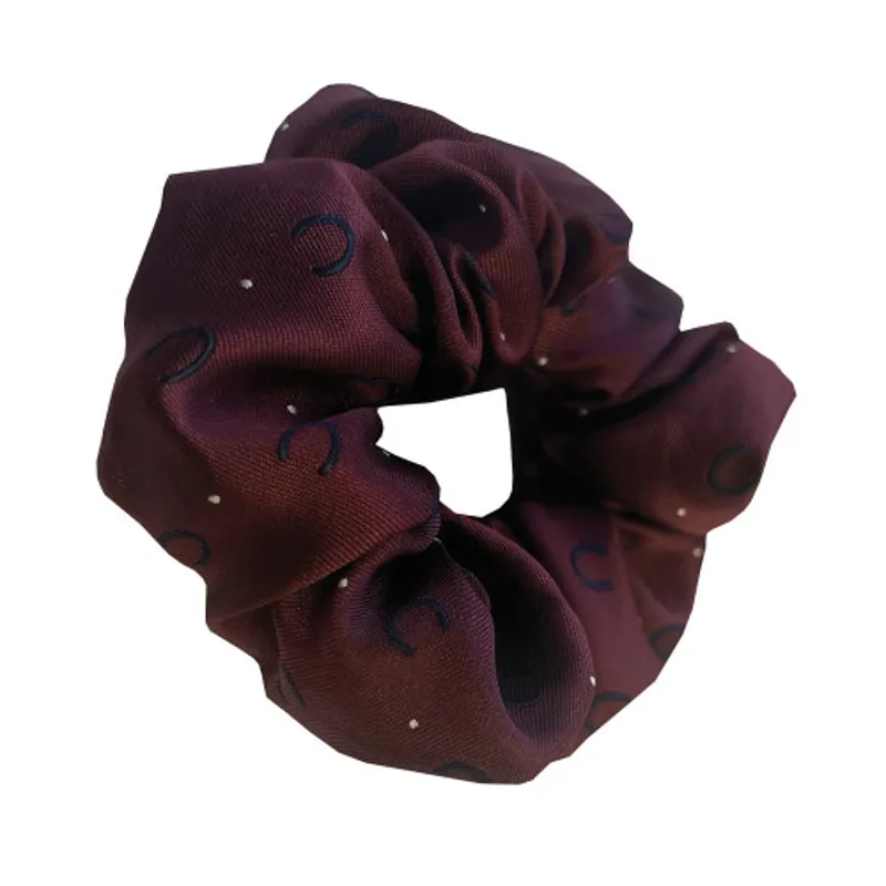 Equetech Horseshoe Hair Scrunchie Maroon/Navy