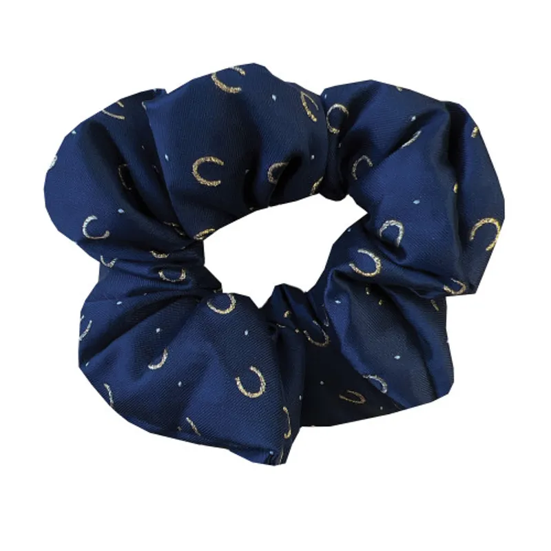 Equetech Horseshoe Hair Scrunchie Navy/Gold